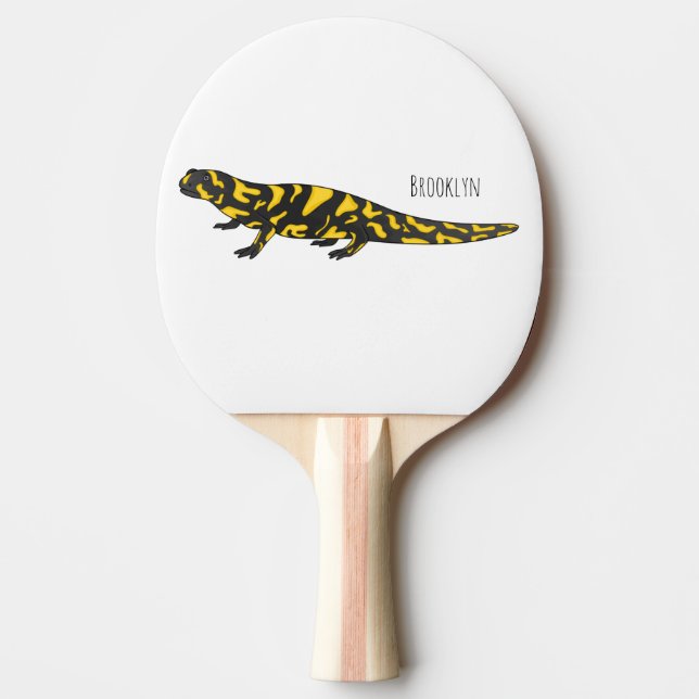 Tiger salamander cartoon illustration  ping pong paddle (Front)