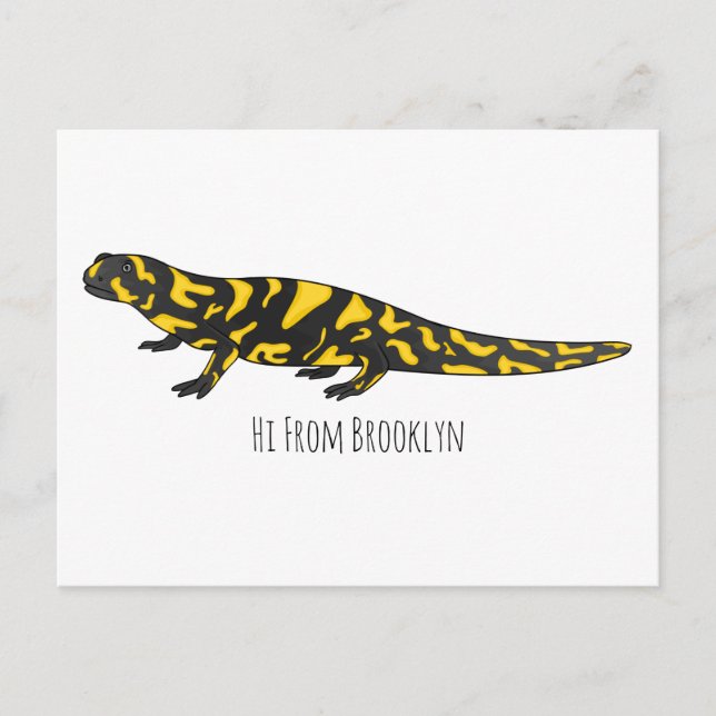 Tiger salamander cartoon illustration  postcard (Front)