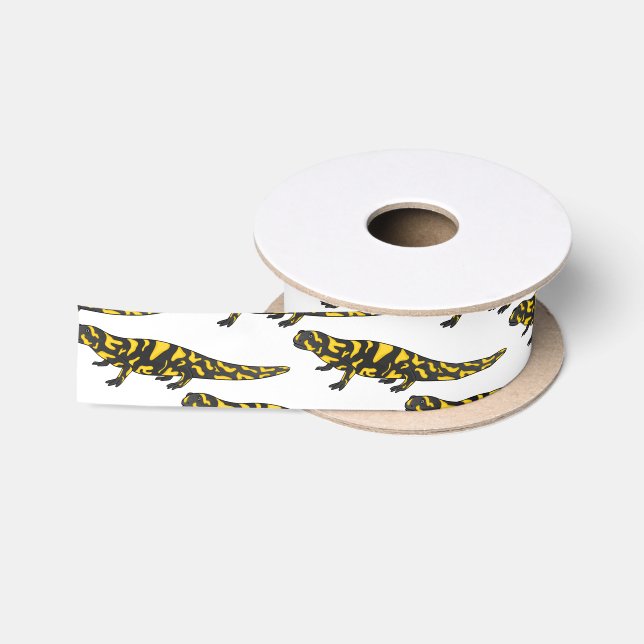 Tiger salamander cartoon illustration satin ribbon (Spool)
