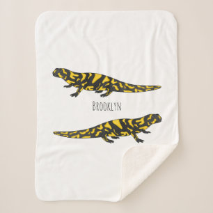 Tiger salamander cartoon illustration sherpa blanket