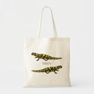 Tiger salamander cartoon illustration tote bag