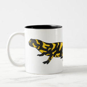 Tiger salamander cartoon illustration Two-Tone coffee mug