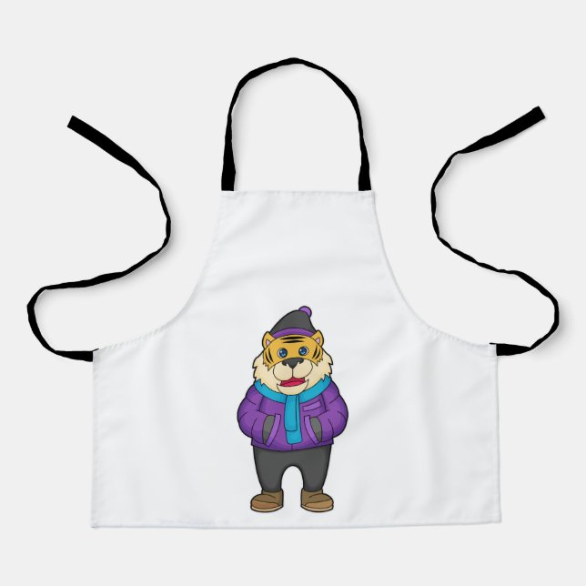Tiger Scarf Beanie Apron (Front)