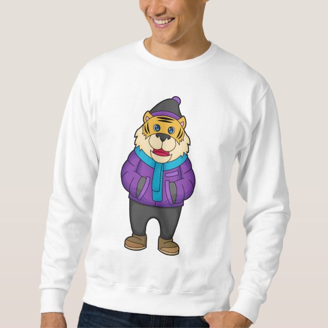 Tiger Scarf Beanie Sweatshirt (Front)