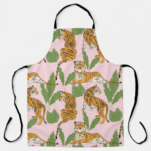 Tiger Seamless Pattern: Exotic Vintage Style Apron