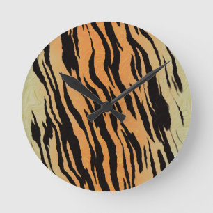 Tiger seamless pattern texture background round clock