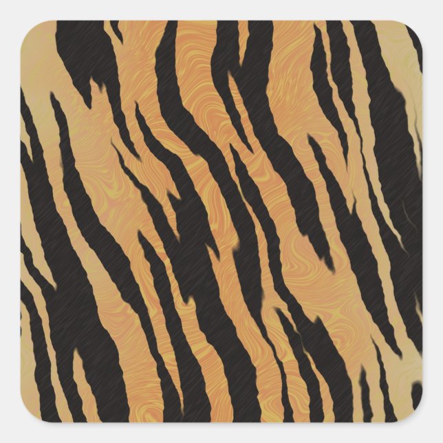 Tiger seamless pattern texture background square sticker (Front)