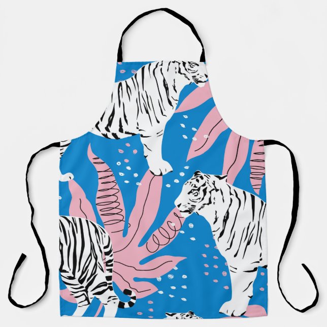 Tiger seamless pattern,wild animal background,tren apron (Front)