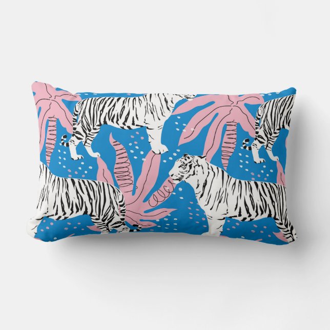 Tiger seamless pattern,wild animal background,tren lumbar pillow (Front)