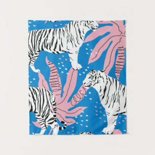 Tiger seamless pattern,wild animal background,tren tapestry
