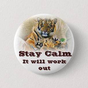 Tiger,Seeking_ 2 Inch Round Button