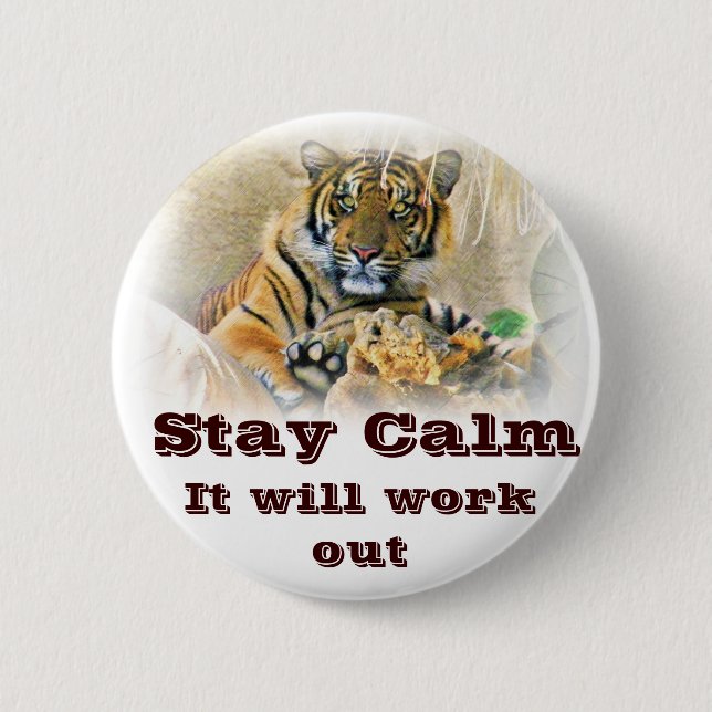 Tiger,Seeking_ 2 Inch Round Button (Front)