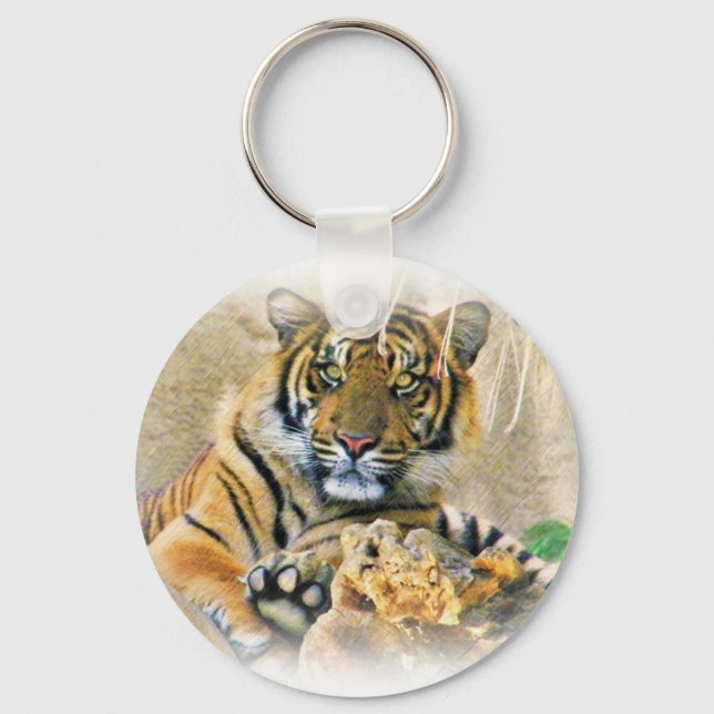 Tiger,Seeking_ Keychain (Front)