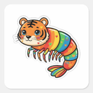 TIGER SHRIMP SQUARE STICKER