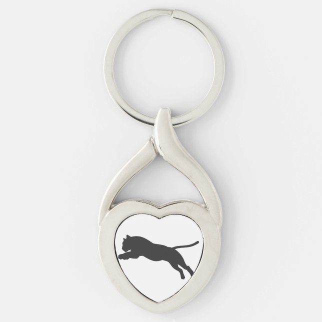 Tiger silhouette - Choose background colour Keychain (Front)