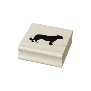Tiger Silhouette Rubber Stamp