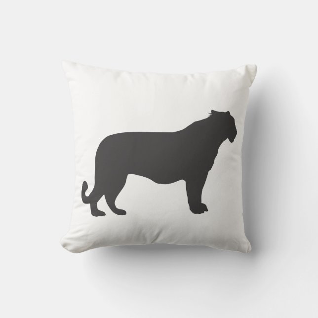 Tiger Silhouette Throw Pillow (Front)