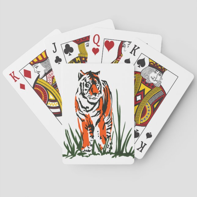 Tiger Silkscreen Playing Cards (Back)