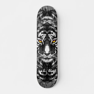 Tiger Skateboard Black and White Tiger Drawing