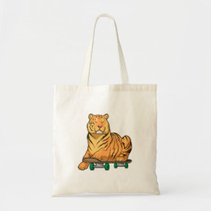 Tiger Skater Skateboard Tote Bag