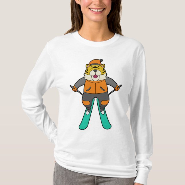 Tiger Skier Ski T-Shirt (Front)