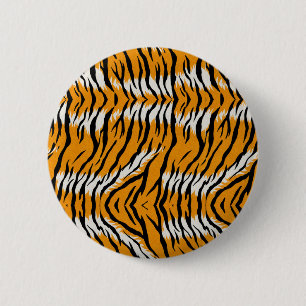 Tiger Skin Animal Print Pattern Design 2 Inch Round Button