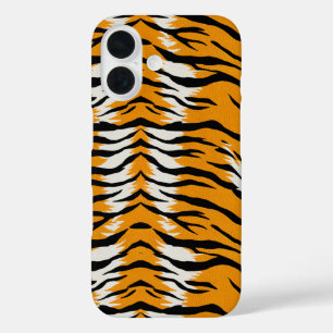 Tiger Skin Animal Print Pattern Design iPhone 16 Case