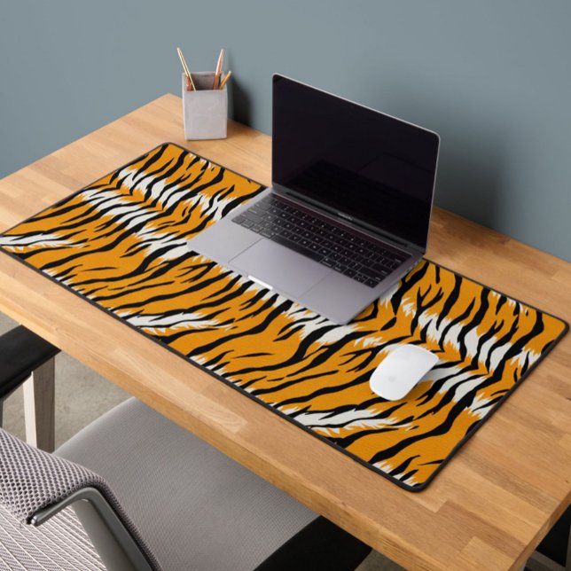 Tiger Skin Animal Print Pattern Design  Desk Mat (Creator Uploaded)