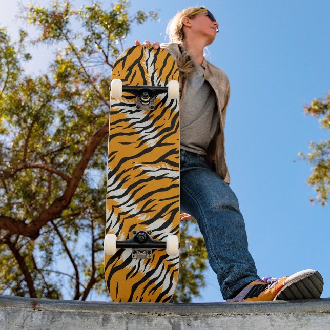 Tiger Skin Animal Print Pattern Design  Skateboard (Creator Uploaded)
