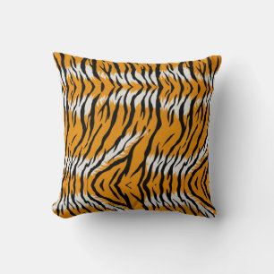Tiger Skin Animal Print Pattern Design Throw Pillow