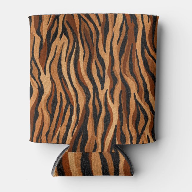 Tiger skin: hand-drawn seamless pattern. can cooler (Front)