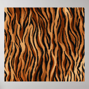 Tiger skin: hand-drawn seamless pattern. poster