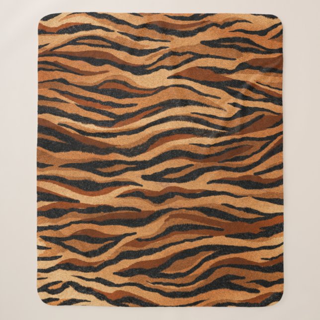 Tiger skin: hand-drawn seamless pattern. sherpa blanket (Front)