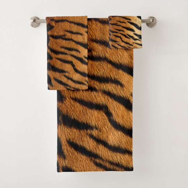 Tiger Skin Print Bath Towel Set (Insitu)