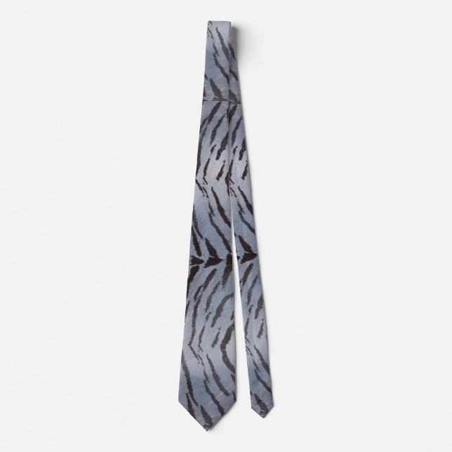 Tiger Skin Print in Silver Tie (Front)