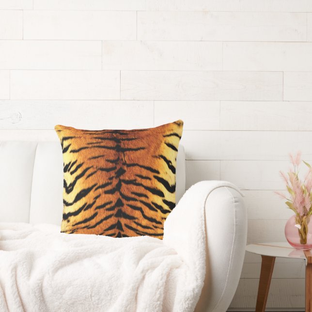 Tiger Skin Print Throw Pillow (Couch)