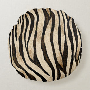Tiger Skin Seamless Texture Round Pillow