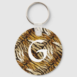 Tiger skin, stylish, tiger, striped, animal print, keychain