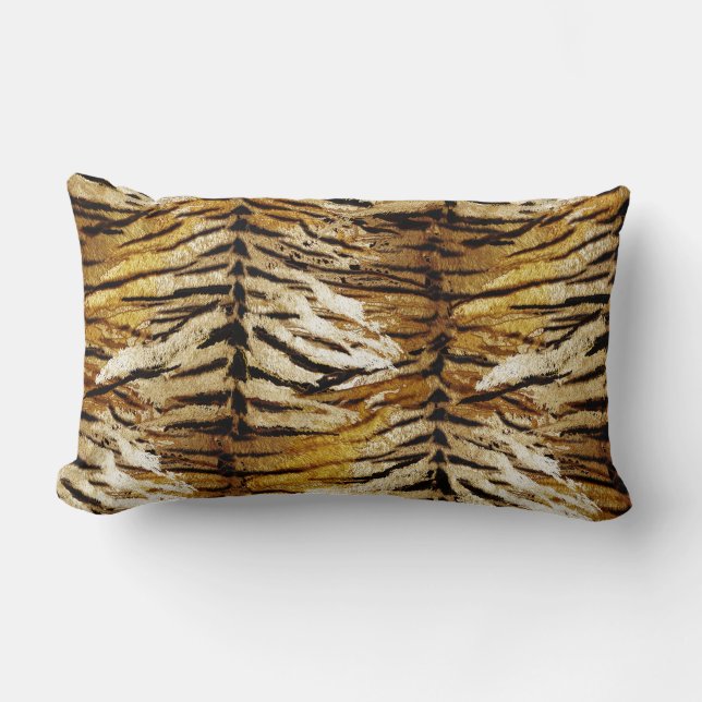 Tiger skin, stylish, tiger, striped, animal print, lumbar pillow (Front)