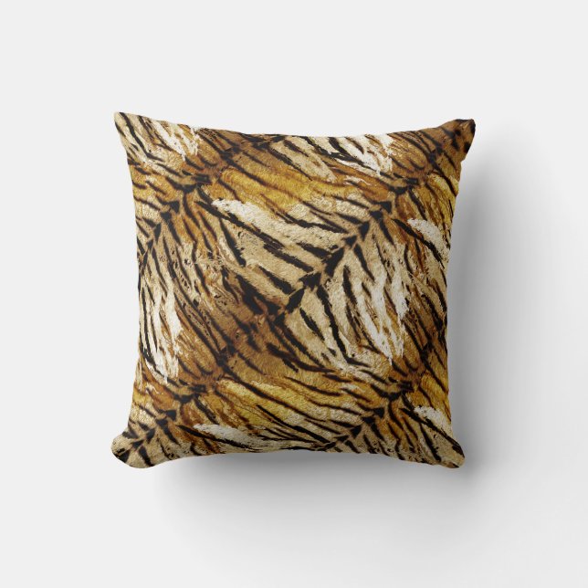 Tiger skin, stylish, tiger, striped, animal print, throw pillow (Front)