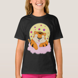 Tiger Sleeping Stars Clouds T-Shirt