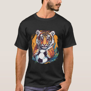 Tiger Soccer Byll Fierce Jungle Animal  T-Shirt