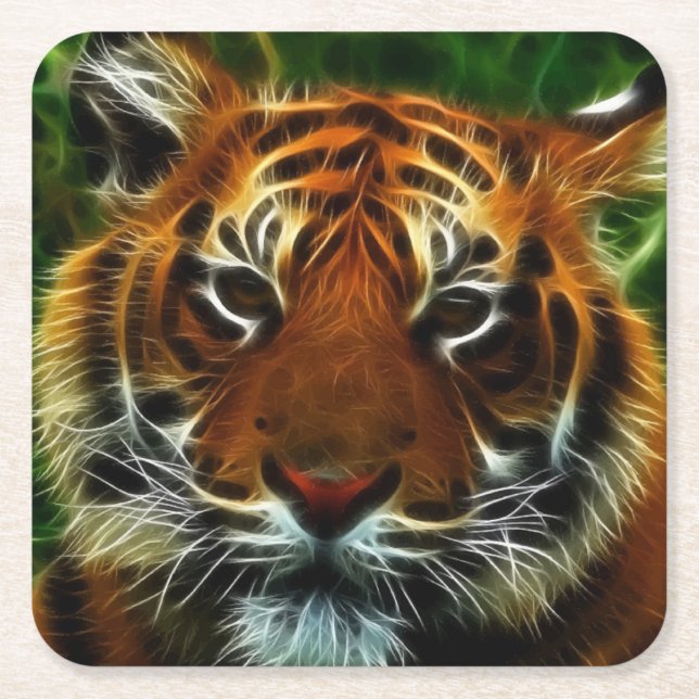 TIGER SQUARE PAPER COASTER (Front)