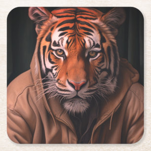 Tiger Square Paper Coaster