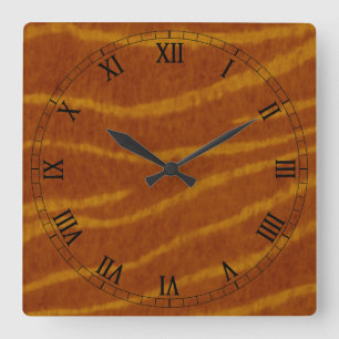 Tiger Square Roman Numerals Clock