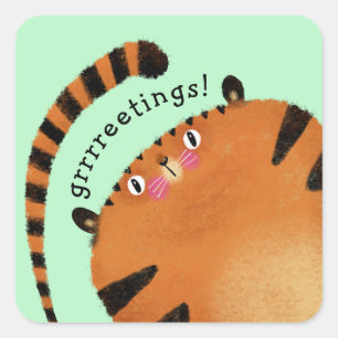 Tiger Square Sticker