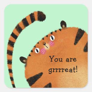 Tiger Square Sticker