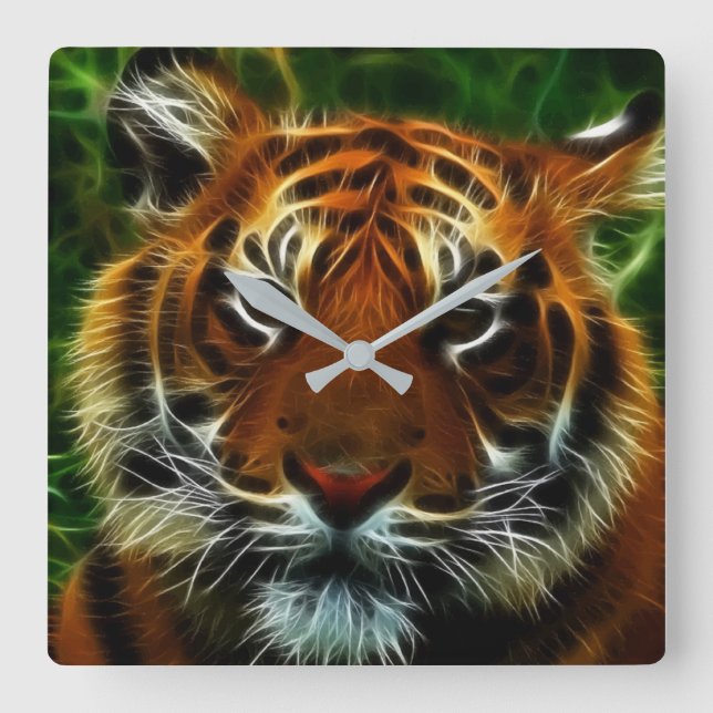 TIGER SQUARE WALL CLOCK (Front)
