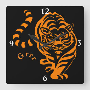 Tiger Square Wall Clock