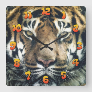 Tiger Square Wall Clock